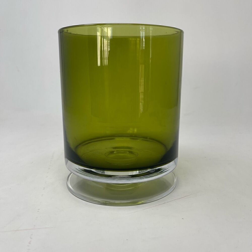 Mid-century, modern fluted hurricane style glass dish 
